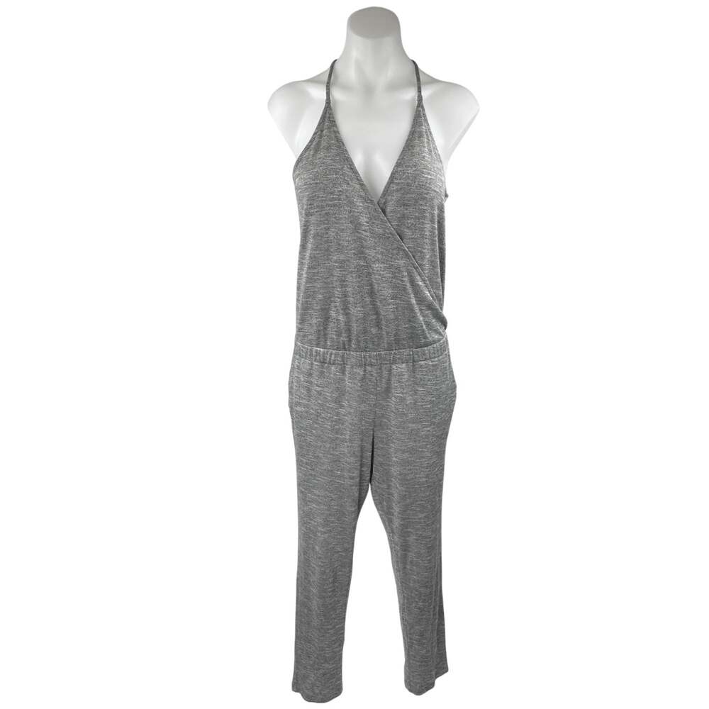 Lou & Grey Gray Crossover Front Sleeveless Cami Camisole Wrap Jumpsuit Romper S